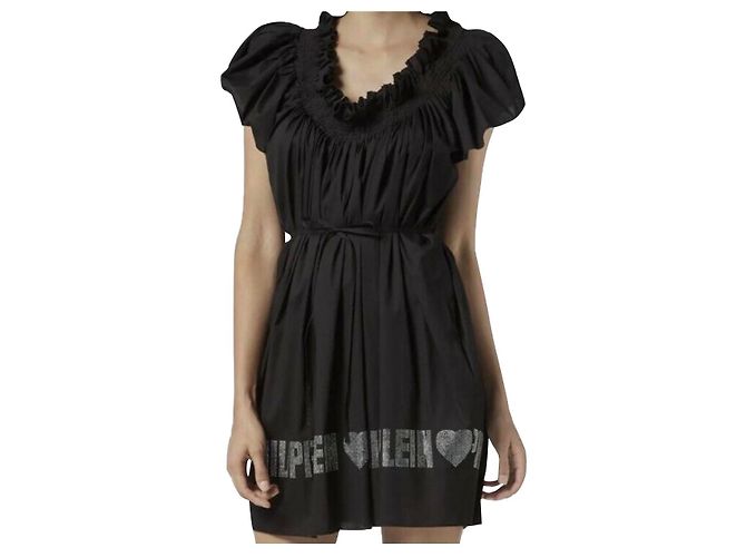 Philipp Plein Kleid aus schwarzer Seide