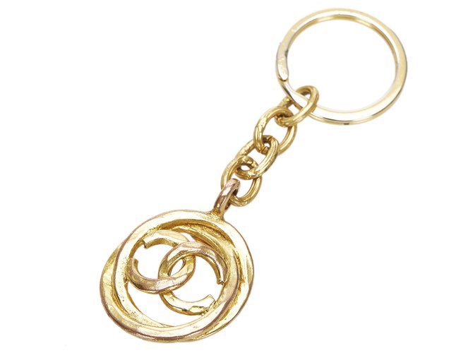 Llavero Chanel Gold CC en tono dorado Metal  ref.278128