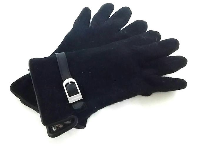 Burberry Handschuhe Schwarz Wolle