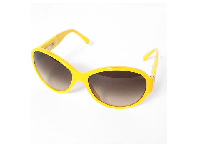 Chanel Brille Gelb Kunststoff  ref.278436
