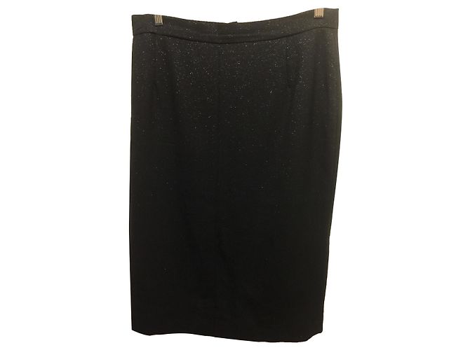 Givenchy Vintage Bleistiftrock Schwarz Metallisch