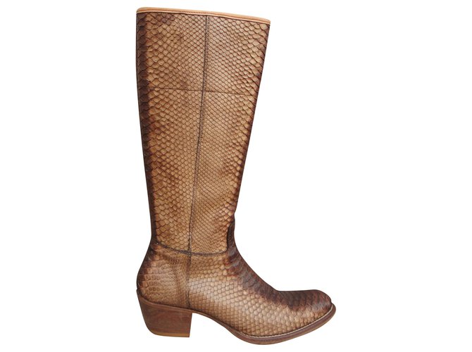 Prada python para boots p 38 Beige 