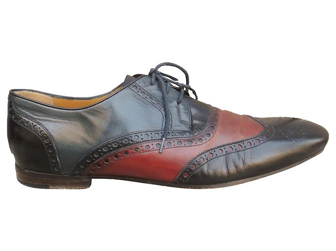 Gucci Richelieu brogue in pelle tricolore 42.5 Multicolore