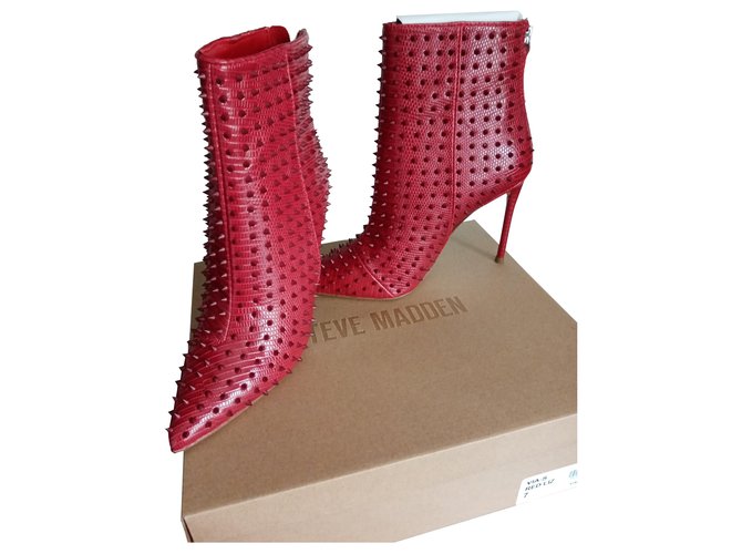 Steve Madden Ankle Boots Red Leatherette  ref.278720