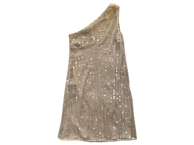 Emporio Armani EA sequins dress Cream Polyester ref.278743 Joli