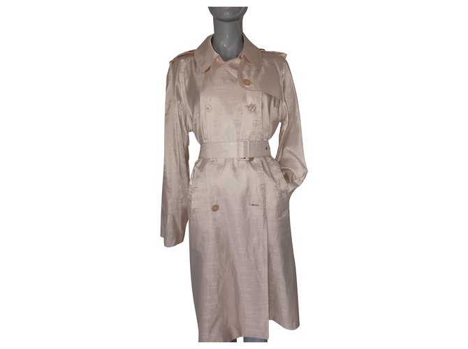 Nina Ricci Trench coats Pink White Polyester  ref.278748
