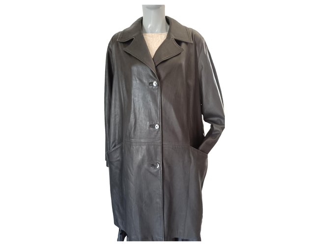 Autre Marque Coats, Outerwear Black Leather  ref.278777