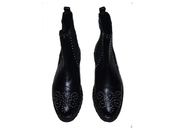 Autre Marque BOTAS DE COURO PONC QUINTANA Preto