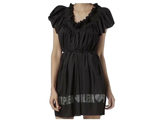 Philipp Plein Kleid Schwarz Baumwolle Größe S