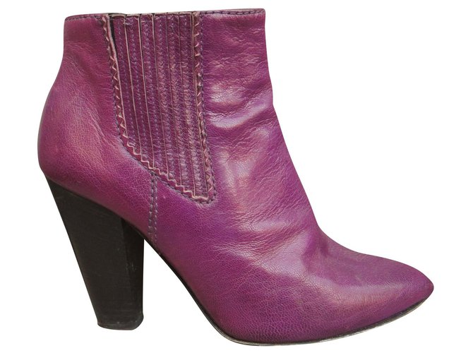 Dolce & Gabbana p ankle boots 367,5 Purple Leather  ref.278837