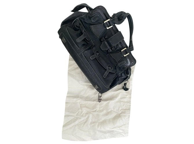 Chloé Chloe Eruviru schwarze große Handtasche (Schulter) JAHRGANG Leder  ref.278868
