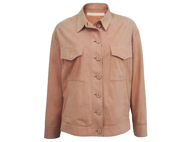 Drome Jaqueta Trucker de Couro de Cordeiro em Tamanho Blush S 36 Rosa