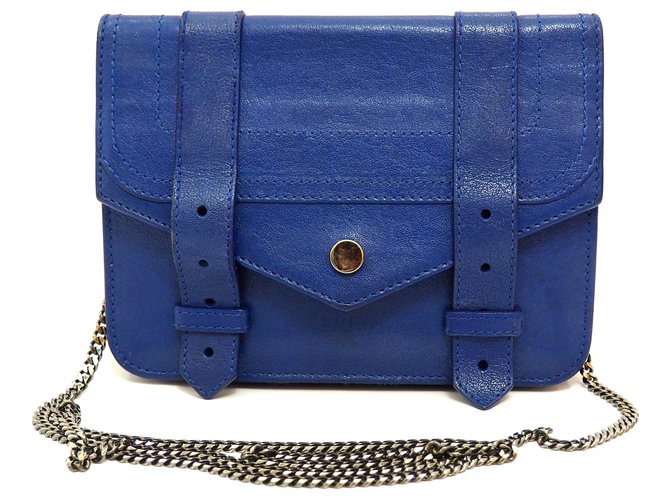 Proenza Schouler PS1 Bolsa de ombro tipo carteira com corrente em azul royal Couro  ref.278870