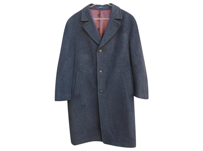 Kenzo men's coat 56 Grey Cashmere Wool  ref.278877