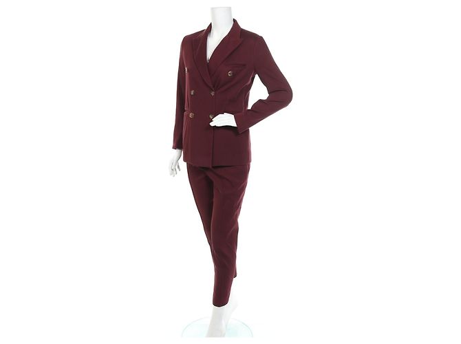 Traje de pantalón Céline rojo de algodón Roja