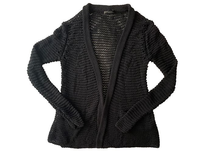 Donna Karan Schwarze Strickjacke 