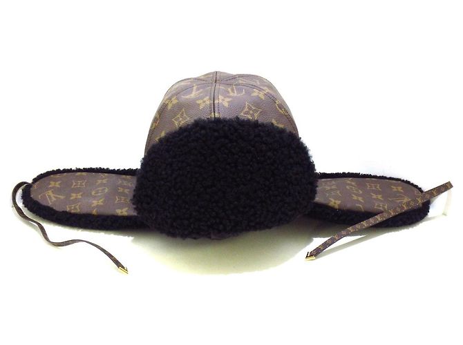 Cappello Louis Vuitton Marrone Tela