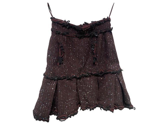 Chanel Skirts Black Purple Tweed  ref.279046