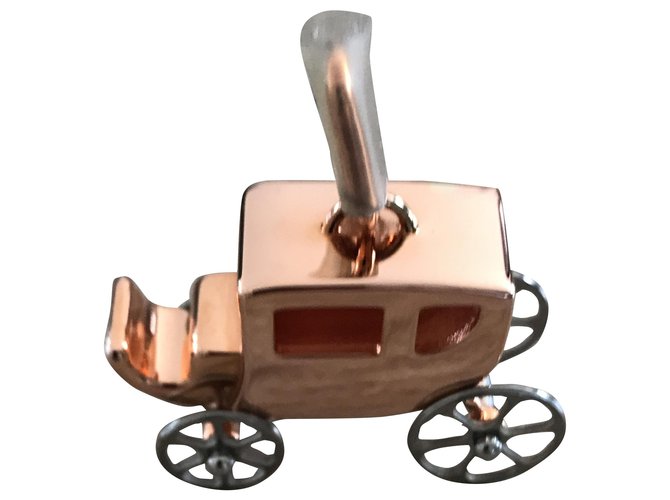 Hermès pendant model carriage rose gold plated Pink Steel  ref.279098