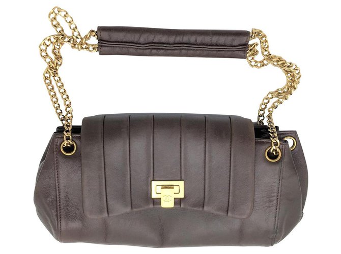 2.55 Chanel Handbags Dark brown Leather  ref.279167