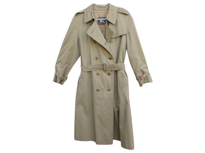 womens Burberry vintage t trench coat 38 Khaki Cotton Polyester  ref.279210