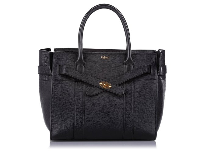 Mulberry Black Small Zipped Bayswater Leather Satchel Pony-style calfskin  ref.279247