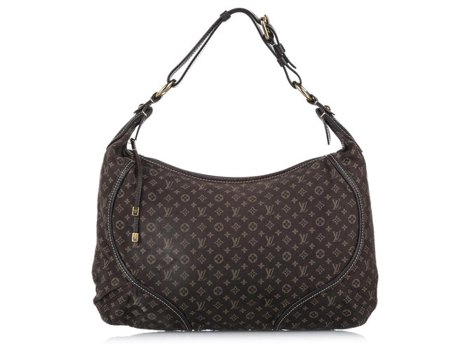 Louis Vuitton Brown Monogram Mini Lin Manon PM Dark brown Leather Cotton  Pony-style calfskin Cloth ref.479400 - Joli Closet