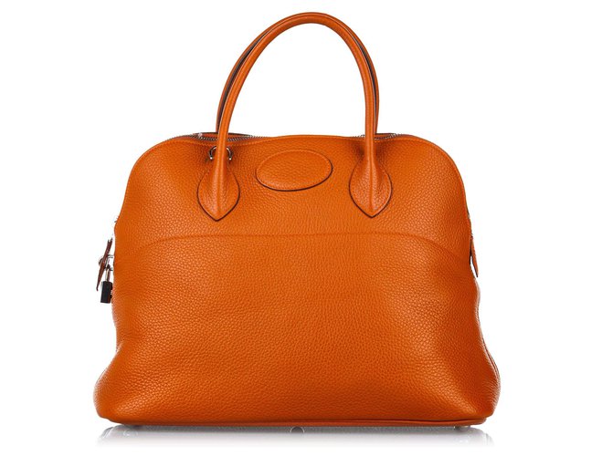 Hermès Hermes Brown Clemence Bolide 35 Leather Pony-style calfskin  ref.279330