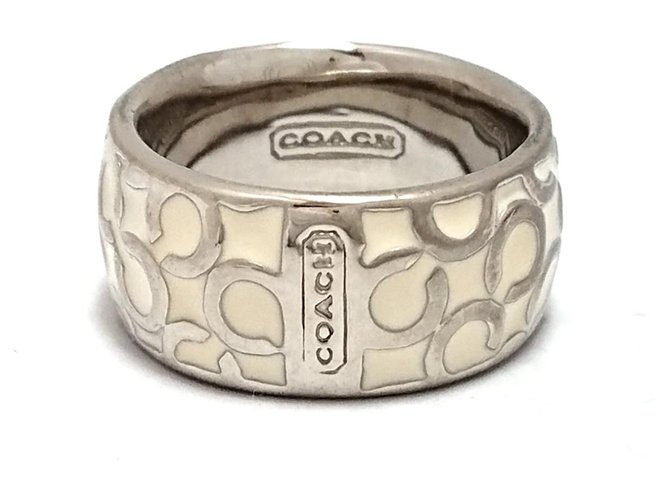 Coach Ring Silvery Metal  - Joli Closet