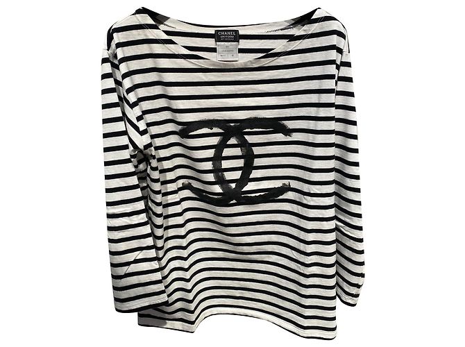 Chanel uniforme Nero Bianco Cotone