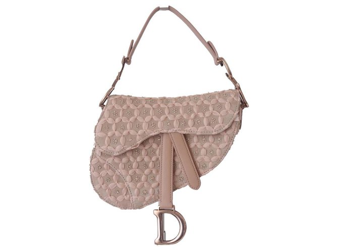 Mini Saddle Dior bag Pink Leather  ref.279536