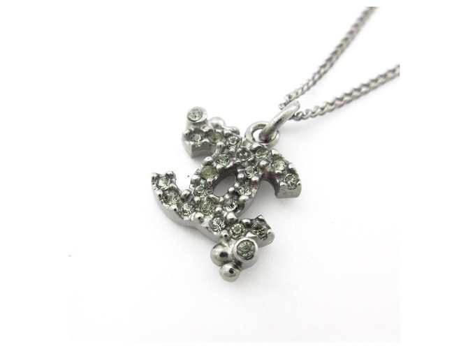Chanel-Halskette Silber Metall  ref.279633