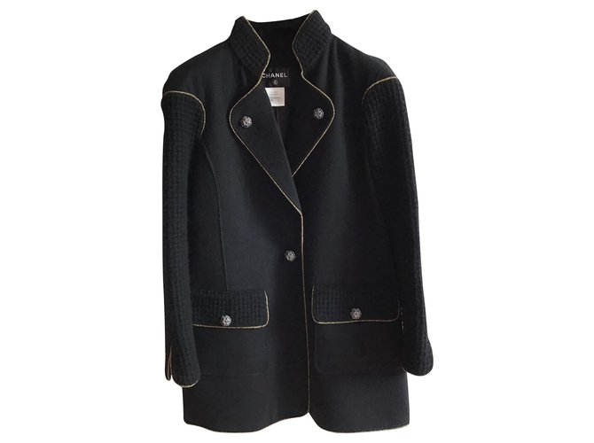 Chanel coat paris salzburg 2015 Black Wool  ref.279666