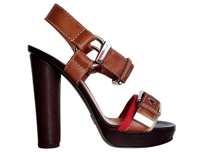 Dolce & Gabbana Sandals Brown Leather  ref.279679