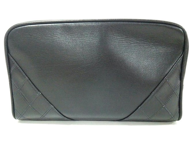 Chanel clutch bag Black Leather  ref.279923
