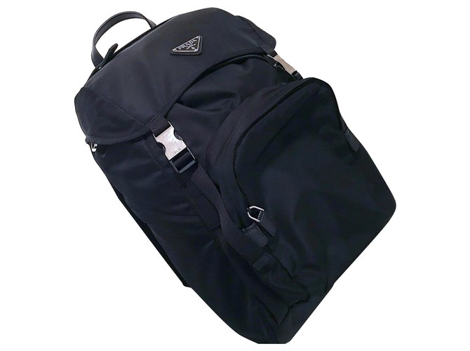 Prada Bags Briefcases Black Cloth  ref.280038