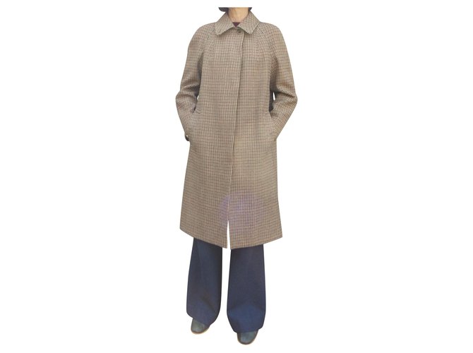 vintage Burberry famme coat 40 Beige Tweed  ref.280159