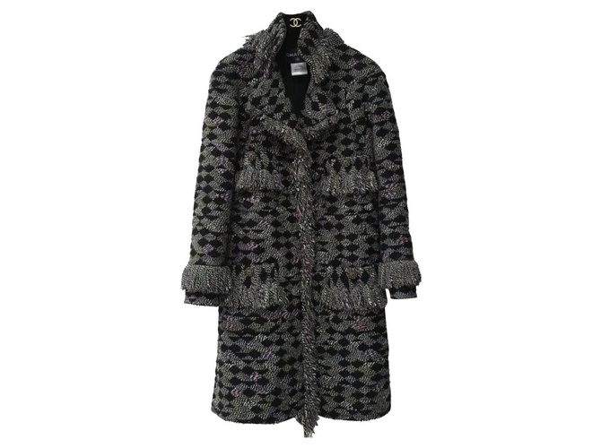 CHANEL Paris-Salzburg Fantasy Tweed Coat Sz.36 Multicor Lã Poliamida  ref.280193
