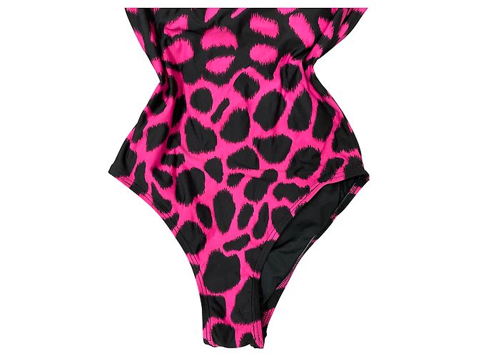 Michael Kors Badeanzug Schwarz Rosa Fuchsia Polyester Größe 42 Pink Fuschia