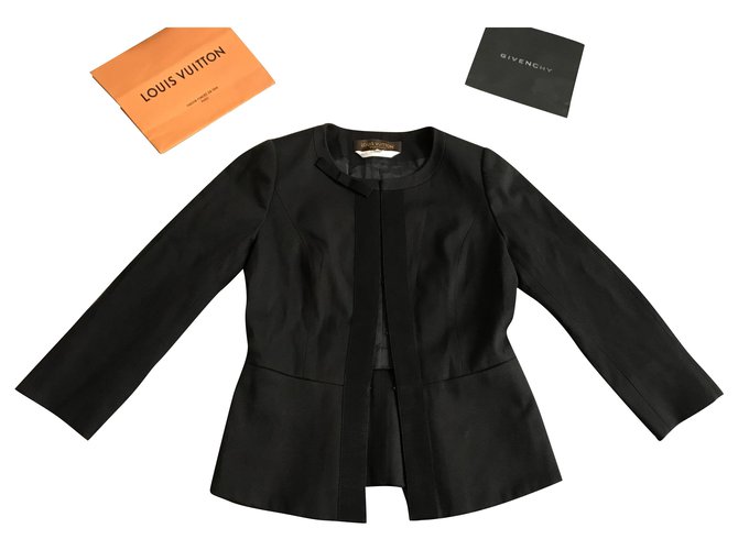 Louis Vuitton Uniformes Black Button Blazer Jacket Size 32 Made in Slovakia