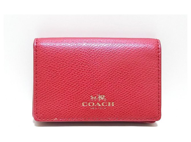 Coach Wallet Red Leather  - Joli Closet