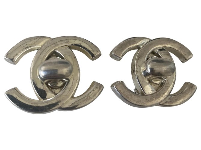 Chanel Earrings Silvery Metal  ref.280748