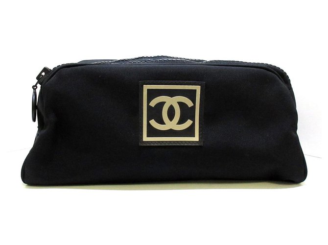 Chanel saco de embreagem Preto Sintético  ref.280767