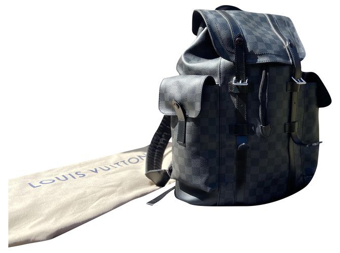 Louis Vuitton lv shoulders bag Damier graphite backpack