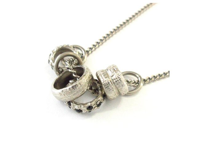 Chanel-Halskette Silber Metall  ref.280885