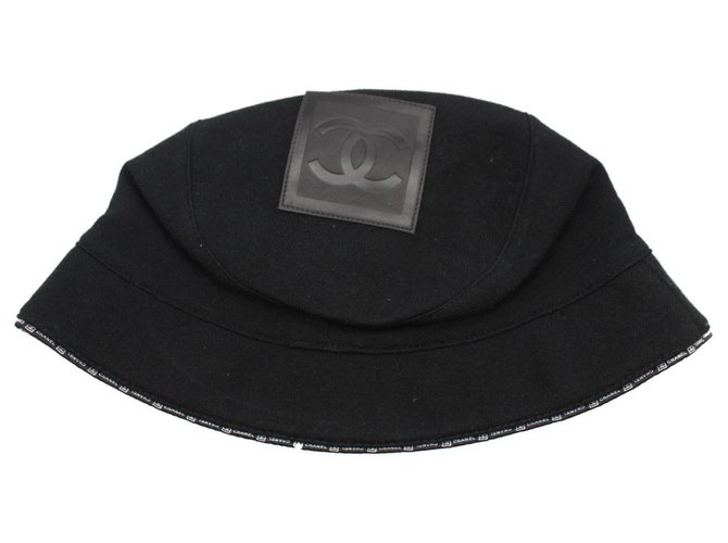 Chanel Hats Black Cotton  ref.280898