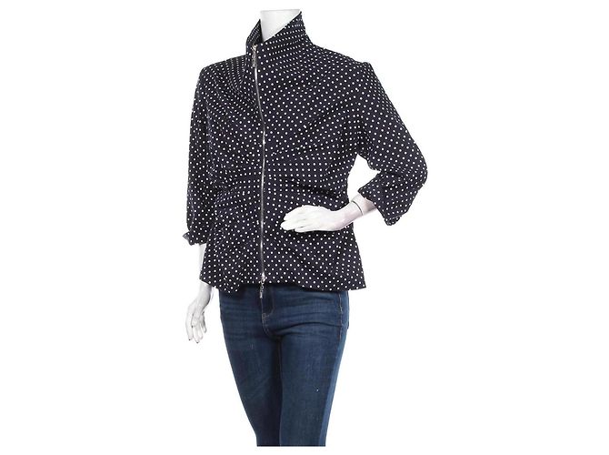 Joseph Ribkoff Polka Dot Jacket Blue White