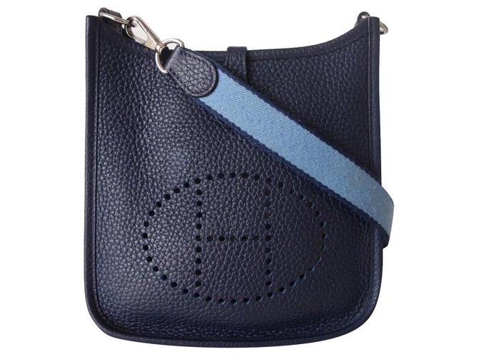 Hermès BAG HERMES EVELYNE TPM Navy blue Leather  ref.281064