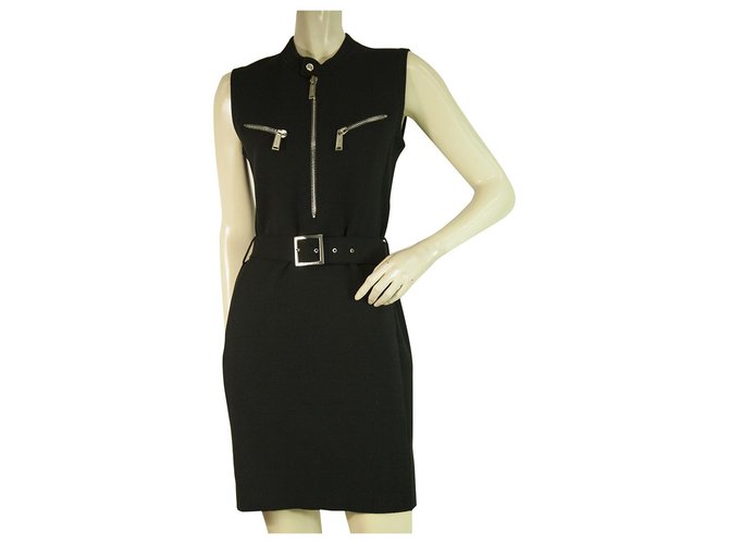 Dsquared2 DSquared DS2 Sleeveless Black Wool Knit Elasticated Mini Dress size M w. zippers  ref.281081