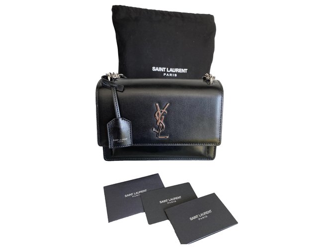 Saint Laurent YSL Sunset medium bag Black Leather  ref.281099
